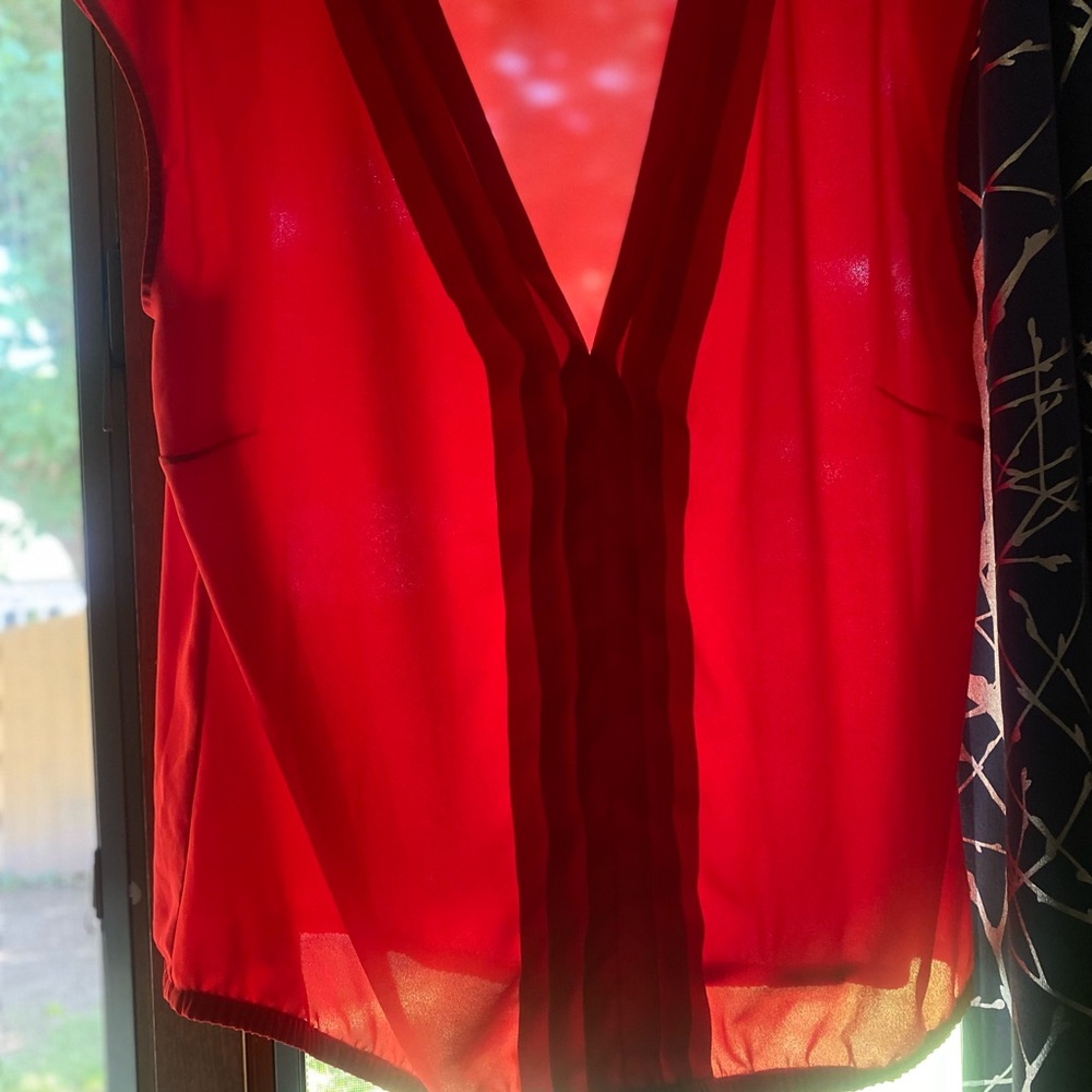 Elegant Red Sleeveless Top